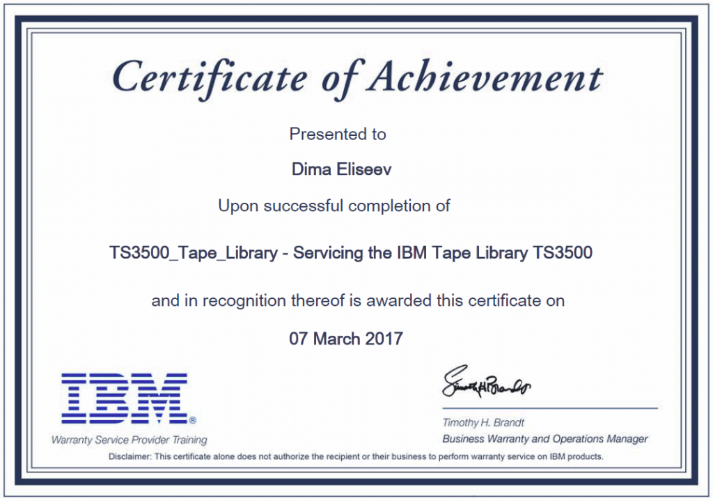 Servicing the IBM Tape Library TS3500